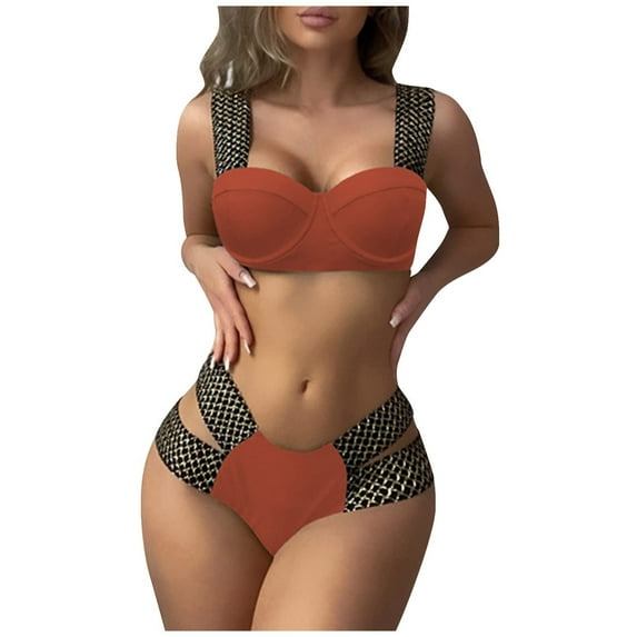 ylioge Womens Bikini Swimsuits Built in Bras Push Up Underwire Bras and Panties Bathing Suits Two Piece Trendy Solid Swimwear Sets