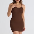 thumbnail image 1 of ylioge Womens Bodycon Nightgowns Stretchy Slim-Fit Spaghetti Strap Mini Dresses Shapewear Crewneck Solid Color Loungewear Yoga Dress, 1 of 4