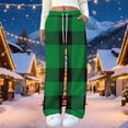 thumbnail image 1 of ylioge Womens Fleece Pants with Pockets and Drawstring Elastic Waist Straight Wide Leg Casual Plaid Printed Thermal Loose Homewear Loungewear Pant, 1 of 5