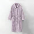 thumbnail image 1 of ylioge Womens Fleece Robes Sherpa Pajama Bathrobes with Pockets Ladies Long Sleeve Button-Down Thicken Thermal Warm Loungewear Homewear Bath Robe, 1 of 8