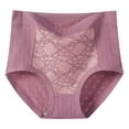 thumbnail image 1 of ylioge Womens High Waisted Underwear Plus Size XL-6X Cotton-Lace Splice Panties Ladies Casual Solid Stretchy Breathable Full Coverage Briefs, 1 of 6