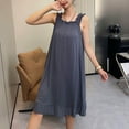 thumbnail image 1 of ylioge Womens Nightgowns Cute Ruffle Sleeveless Sleepshirts Soft Modal Solid Color Pullover Loungewear Homewear Pajamas Midi Dresses Summer, 1 of 3