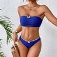 thumbnail image 1 of ylioge Womens Off Shoulder Bikini Sets Summer 2 Piece Bathing Suits Solid Built in Bras Tankini Tops Thongs Beach Swimming Swimsuits, 1 of 6