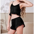 thumbnail image 1 of ylioge Womens Pajama Sets 2 Piece Loungewear Outfits Ladies Trendy Solid Color Lightweight Sleeveless Tank Tops Wide Leg Shorts Sleepwear Pajamas Set, 1 of 4
