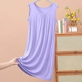 thumbnail image 1 of ylioge Womens Plus Size Nightgowns XL-5X Sleeveless Crew Neck Tshirts Dresses Ladies Casual Solid Pullover Soft-Modal Loungewear Sleepshirts, 1 of 6