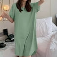 thumbnail image 1 of ylioge Womens Short Sleeve Nightgowns Casual Pullover Crew Neck Sleepshirts Lades Solid Soft Maternity Loungewear Pajama Tshirts Dresses, 1 of 4