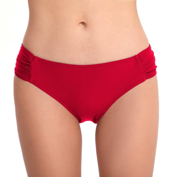ylioge Womens Swimming Bottoms Summer Ladies Low Waisted Pleated Solid Color High-Cut Stretchy Bikini Bathing Thongs