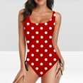 thumbnail image 1 of ylioge Womens Swimsuits One-Piece Tankinis Polka Dot Printed Bathing Suits Full-Coverage Push Up Drawstring High-Cut Swimwear Swimsuits, 1 of 6