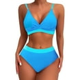 thumbnail image 1 of ylioge Womens Tankini Swimsuits 2025 Two Piece Bikini Sets Push Up Tankinis Tops High Waisted Shorts Solid Beach Bathing Suits, 1 of 5