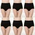 thumbnail image 1 of ylioge Womens Underwear 6 Packs Cotton Briefs Plus Size M-4X High Waisted Casual Solid Stretchy Multipack Breathable Full Coverage Panties, 1 of 4