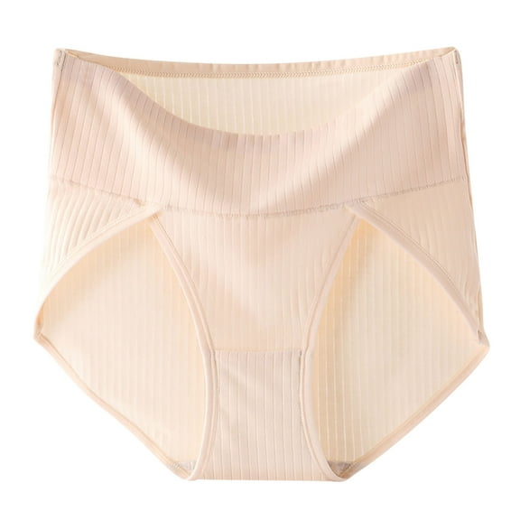 ylioge Womens Underwear Plus Size XL-5XL High-Cut Panties Casual Solid Stretchy Hide-Belly High Waisted Comfort Full Coverage Briefs
