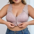 thumbnail image 1 of ylioge XL-4X Plus Size Bras for Women Front Closure Lace Wireless Bralettes Womens Push Up Breathable Back-Smoothing Full-Coverage Underwear Bra, 1 of 8