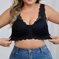 thumbnail image 1 of ylioge XL-4X Plus Size Bras for Women Front Closure Lace Wireless Bralettes Womens Push Up Breathable Back-Smoothing Full-Coverage Underwear Bra, 1 of 8