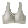 thumbnail image 1 of ylioge XL-5X Plus Size Bras for Women Front Closure Wireless Push Up Bralettes Womens Lightweight Solid Color Back-Smoothing Everyday Underwear Bra, 1 of 2