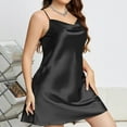 thumbnail image 1 of ylioge XL-5X Womens Plus Size Nightgowns Silk Satin Spaghetti Strap Sleepshirts Ladies Lightweight Solid Soft Homewear Mini Pajama Dresses, 1 of 4