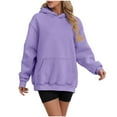 thumbnail image 1 of ylioge XS-5XL Womens Plus Size Hoodies Fleece Sherpa Lined Pullover Sweatshirts Ladies Casual Solid Long Sleeve Warm Hoodie Tops with Pocket, 1 of 4