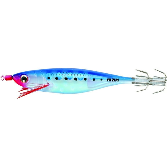 yo-zuri squid ultra bait aurora sinking jig, luminous blue, 3-3/4-inch