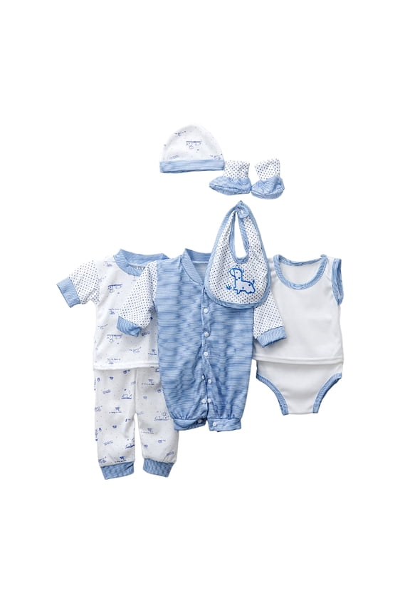 0-3 Months Baby Girl Clothes 8PCS Baby Girl Newborn Layette Blue,0-3 Months