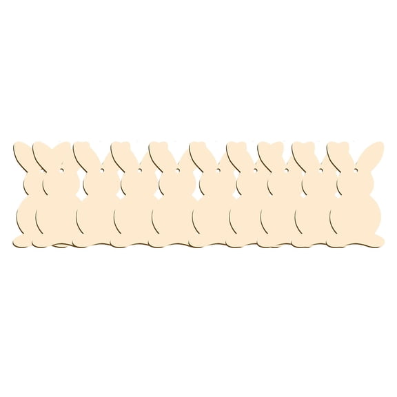 yocbz 10 Pcs Easter WoodeCutouts Unfinished Wooden Bunny Carrot Egg Ornaments Blank Wooden Easter Cutouts to Paint Wood Spring Slices for DIY Crafts Tags Spring Hanging Decoration - A