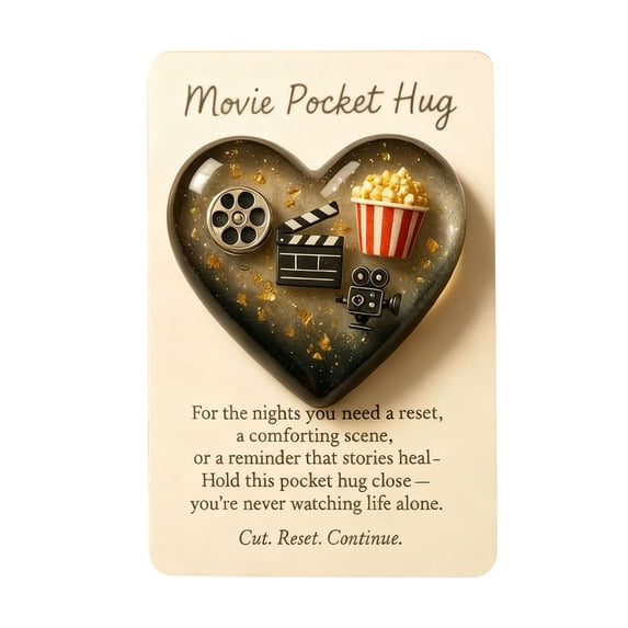 yocbz A Pocket Hug for Movie, Mini Movie Heart Pocket Hug Token with Greeting Cards,Thank You Gifts for Women Men Birthday Party Gifts