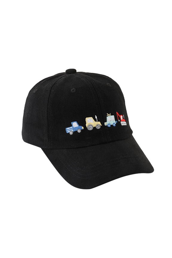 Baby Baseball Hat Baby Baseball Cap Cute Train Embroidery Adjustable Baseball Hat Mesh Breathable Casual Fitted Slouchy Versatile Baseball Cap Black,One Size