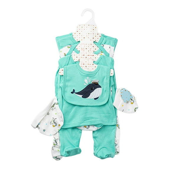 yocbz Baby Boy Clothes 0-3 Months 8PCS Layette Set Newborn Blue,0-3 Months