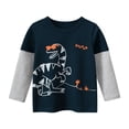 thumbnail image 1 of yocbz Baby Boy Clothes Boys Fashion Toddler Baby Boys Girls Long Sleeve Cartoon Dinosaur Prints Shirt Tops Fall Winter Clothes Navy,4-5 Years, 1 of 6
