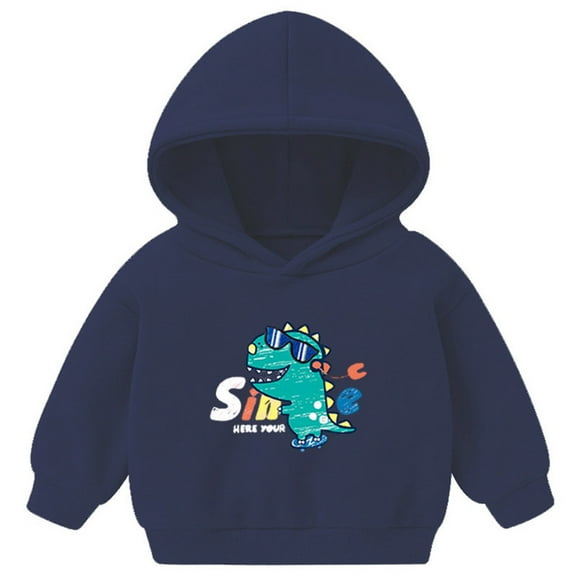yocbz Baby Boy Fall Hoodies Kids Dinosaur Hoodies for Boys Truck Pullover Toddler Tractor Hooded Sweatshirt Active Shirts Navy,Size for 2-3 Years