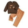 thumbnail image 1 of yocbz Baby Boy Outfits Toddler Boy Fleece Hoodie and Jogger Set Coffee,Size for 3-4 Years, 1 of 5
