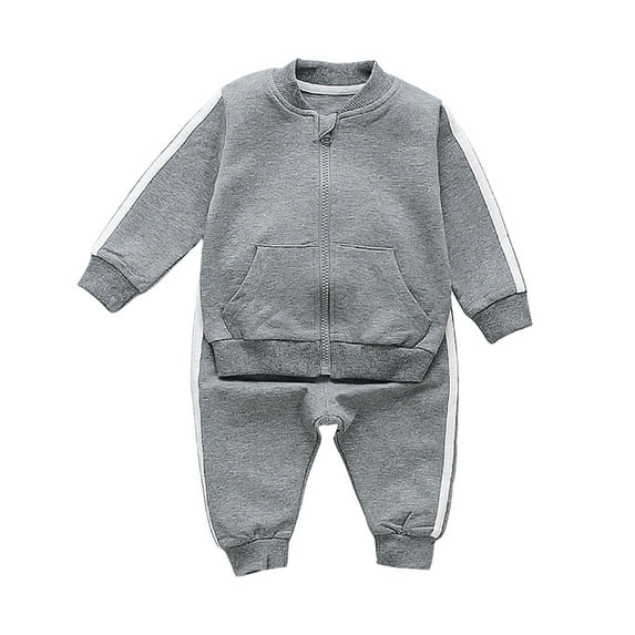 yocbz Baby Boy Outfits Toddler Boy Fleece Hoodie and Jogger Set Grey,Size for 6-12 Months