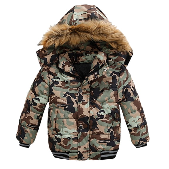 yocbz Baby Boys' Heavyweight Puffer Jacket Children Winter Boy Jacket Coat Hooded Coat Fashion Kids Clothes Jacket Boys Coat&jacket Camouflage,4-5Y/XXL