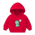 thumbnail image 1 of yocbz Baby Boys' and Toddler Shirt with Hood Toddler Boy Hoodie Sweatshirt Pullover Dinosaur Long Sleeve Shirt Fire Truck Print Kids Winter Clothes Red,3-4 Years, 1 of 3