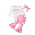 thumbnail image 1 of yocbz Baby Girl Clothes Clothing Set Newborn Baby Girl Clothes Infant Ruffle Romper Pants Set White,6-12 Months, 1 of 7