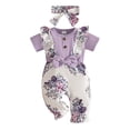 thumbnail image 1 of yocbz Baby Girl Romper Infant Clothes Baby Girl Clothes Infant Summer Romper Sleeveless Floral Cute Outfits One Piece Jumpsuit Bodysuit Purple,3-6 Months, 1 of 9