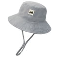 thumbnail image 1 of yocbz Baby Girl Sun Hat Cotton Baby Sun Hat Infant Toddler Boys Girls Bucket Hats Summer Sun Protection Kids Beach Caps Grey,3-10 Years, 1 of 7