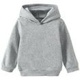 thumbnail image 1 of yocbz Baby Kids Boy Girl Solid Casual Pocket Hoodie Sweatershirt Long Sleeve Pullover Tops Grey,2-3 Years, 1 of 8