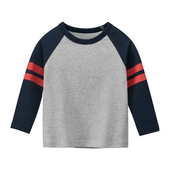 yocbz Baby Long Sleeve Tee Tops Toddler T-Shirt Kids Solid Color Shirts Boys Girls Casual Blouse Grey,1-2 Years