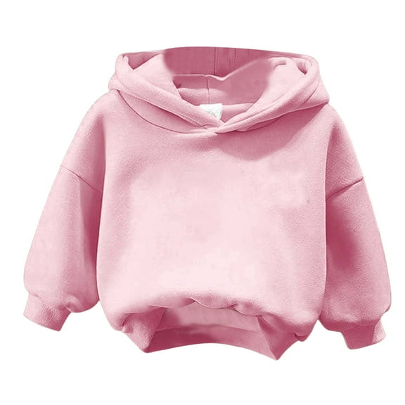yocbz Baby Toddler Kid Boy Girl Solid Casual Pocket Hoodie Sweatershirt Pullover Pink,2-3 Years