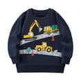 thumbnail image 1 of yocbz Baby and Toddler Boys Crewneck Sweatshirts Kids Solid Cotton Pullover Hoodie Long Sleeve T-Shirts Tops Blue,3 Years, 1 of 6