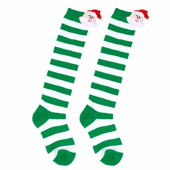 yocbz Boy Christmas Socks Children's Christmas Socks Knee Socks Cuddly Socks Overknee Stockings Leg Warmers Mint Green,Size for 7-12 Years
