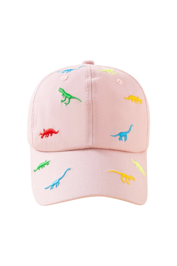 Boys Baseball Hat Boys Girls Kids Hat, Adjustable Cotton Baseball Cap, Cute Graphic Sun Hat for Toddler Outdoor Play, Park Trip & School Pink,One Size