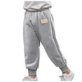 thumbnail image 1 of yocbz Boys' Basic Fleece Jogger Sweatpants Sports Pants for Boys Girls Baby Plush Pants Winter Outerwear Thick Warm Pants Casual Pants Grey,7-8 Years, 1 of 5