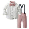 thumbnail image 1 of yocbz Boys Christmas Outfit Boys Suit Formal Dress Pants Vest Suit Set for Boys Wedding Outfits with Dress Shirt Tie and Pocket Square 2PCS Pink,Size for 8-9 Years, 1 of 9