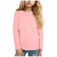 thumbnail image 1 of yocbz Boys Long Sleeve Shirts Kids Crewneck T Shirts Casual Tops Basic Tees Pink,7-8 Years, 1 of 7