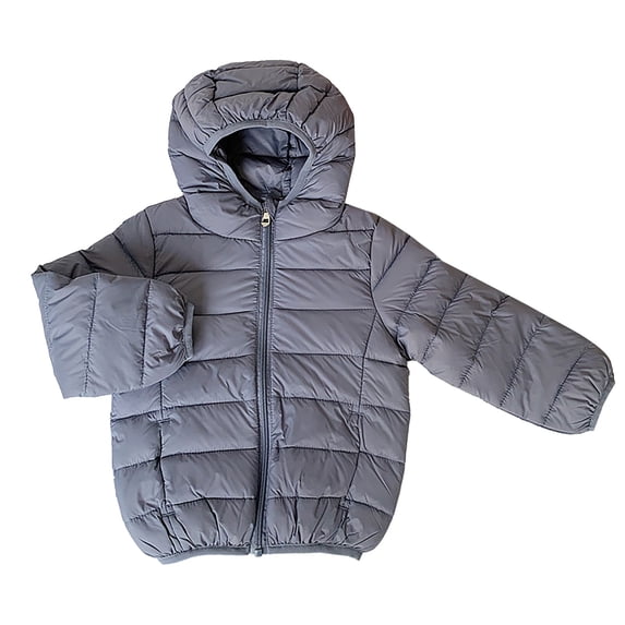 yocbz Boys Rain Jacket Girls' Water Resistant Long Puffer Jacket Winter Coat with Soft Mini Lined Hood Blue,Size for 1-2 Years