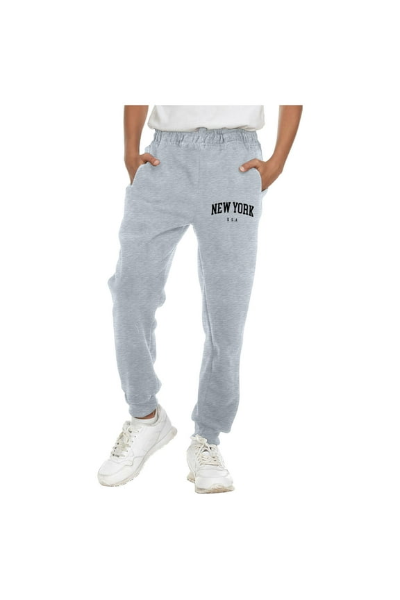 Boys Sweatpants Boys Pants Kids Casual Sweatpants Active Jogger Sport Pants Light Gray,10-12 Years