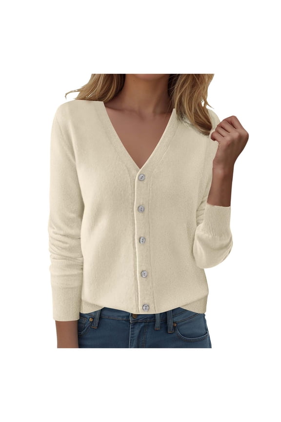 Cardigan Open Front Button Up Sweaters for Women Long Sleeve Shrug Cheetah Print Top Cropped Jackets Beige,Size for L