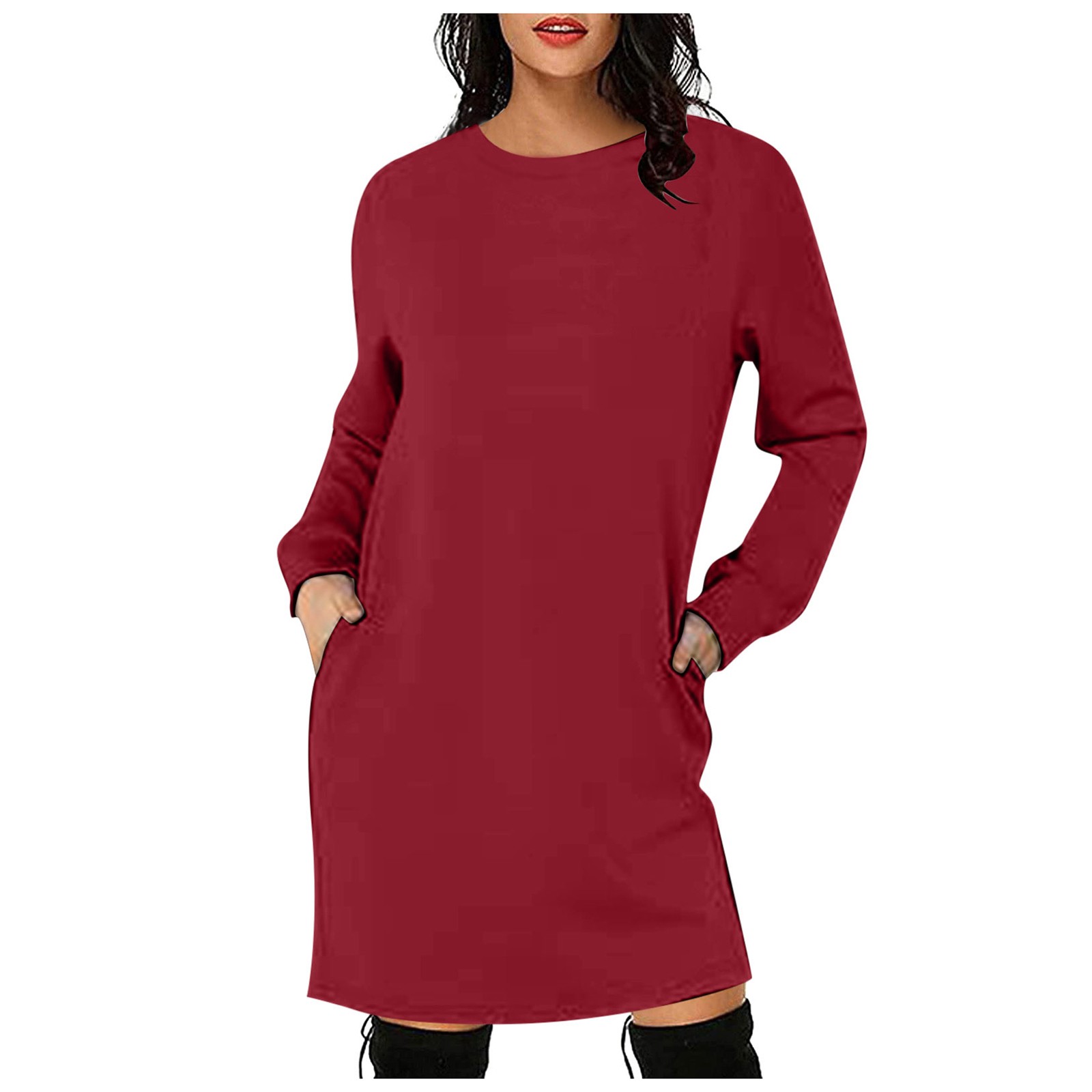 yocbz Casual Dresses for Women Women's Overall Dress A Line Flare Midi Jumper  Dress Red,Size for S - Walmart.com