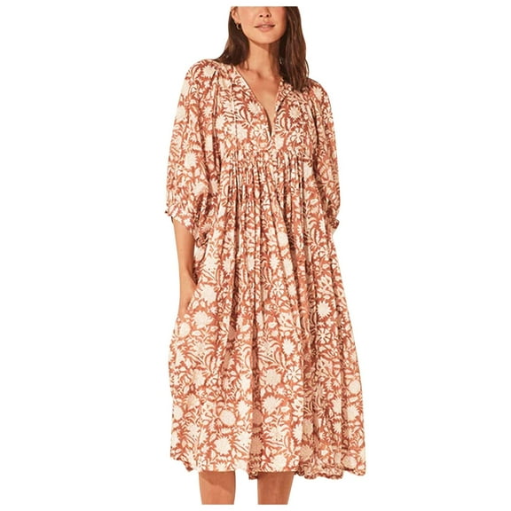 yocbz Casual Summer Dresses for Women Womens Long Long Sleeve Mini Dress Casual Slim Fit Fall Knit Dresses Orange,Size for M