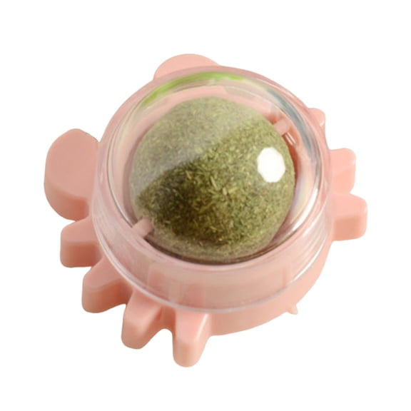 yocbz Catnip Toys Catnip Balls Catnip Wall Ball 360° Rotatable Chewing Teeth Cleaning Edible Cat Interactive Toys Indoor Play with Cats Wall Anxiety Relief Cat Chew Ball - Pink